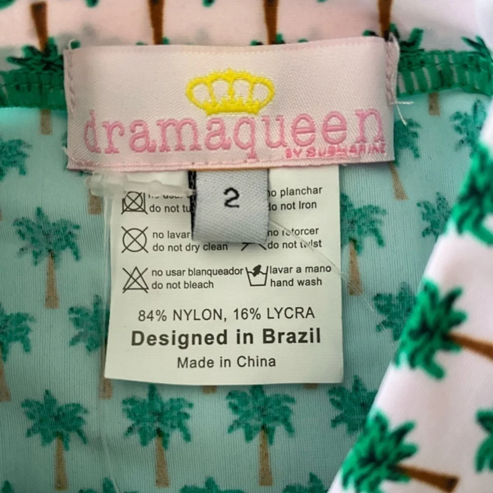 Submarine Dramaqueen Little Girls Long Sleeve Rash Guard & Bikini Palm Tree NWT